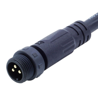 PA66 แบบสกรู เครื่องเชื่อมต่อกันน้ํา M12 หัวเอลโค้ทสําหรับพลังงานไฟฟ้า IP68